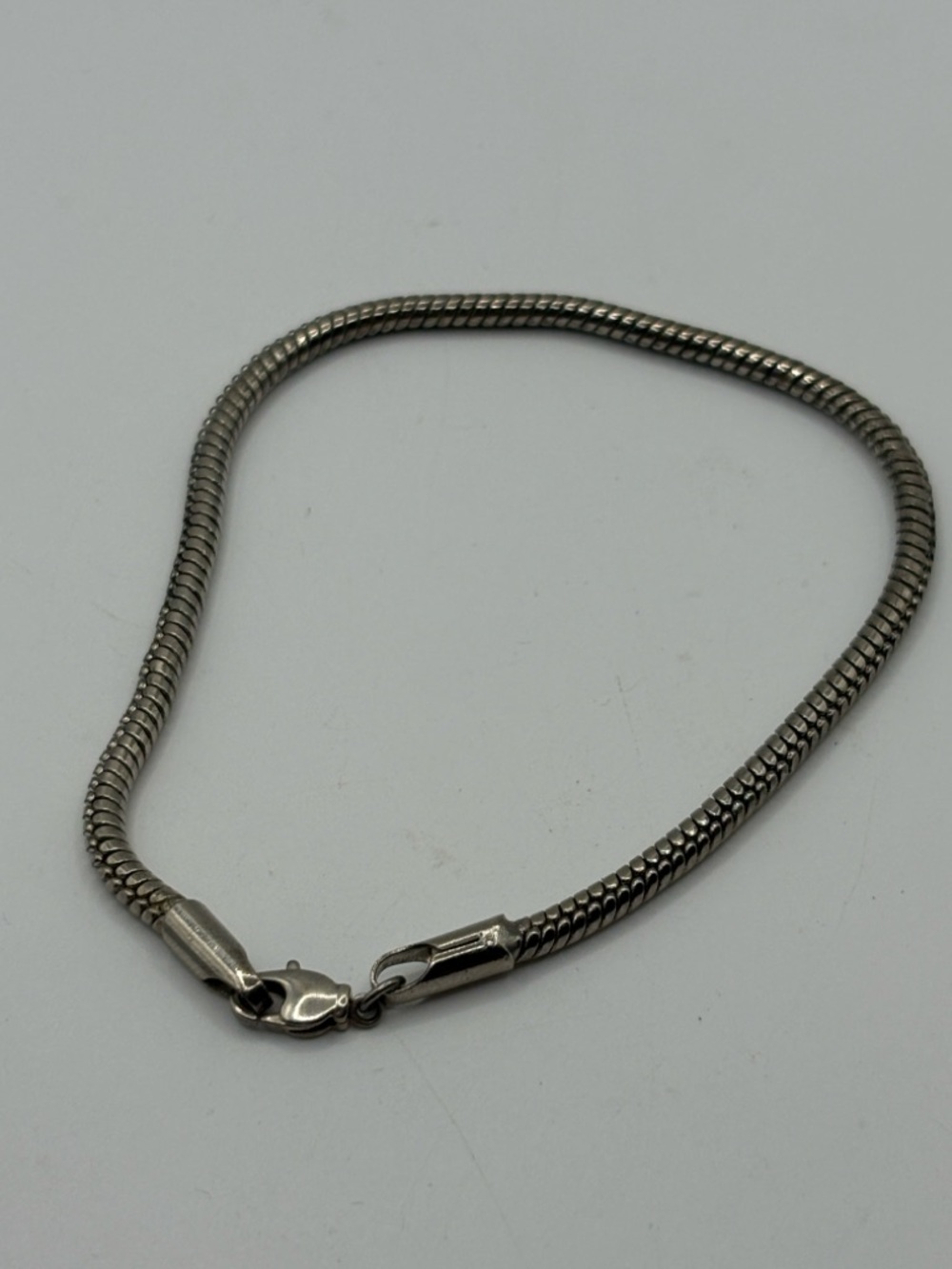 Vintage Silver-Tone Snake Chain Bracelet 8.75 Ankle Bracelet